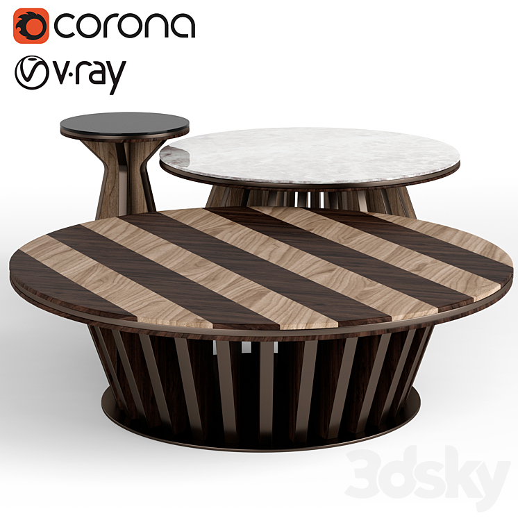 CPRN Homood Dragonfly coffee tables 3DS Max Model - thumbnail 1