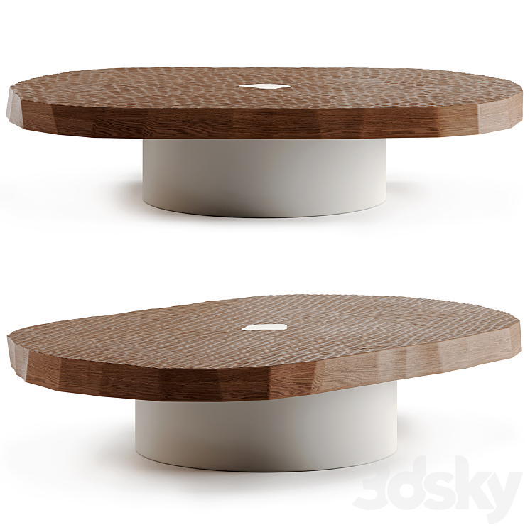 Craft oval coffee table by Pierre Augustin Rose 3DS Max Model - thumbnail 1