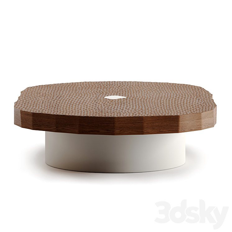 Craft oval coffee table by Pierre Augustin Rose 3DS Max Model - thumbnail 2