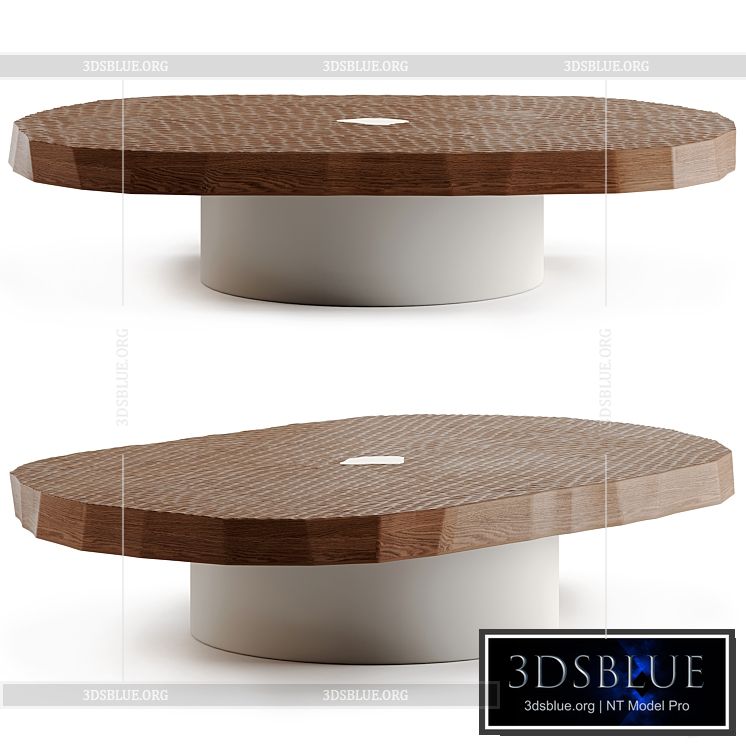 Craft oval coffee table by Pierre Augustin Rose 3DS Max - thumbnail 3