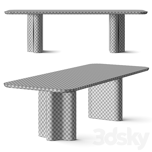 Crate and Barrel Carena Dining Table 3ds Max - thumbnail 2