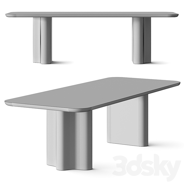 Crate and Barrel Carena Dining Table 3ds Max - thumbnail 3