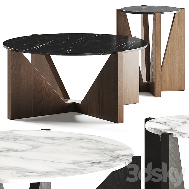 Crate and Barrel Miro Coffee Tables 3DS Max Model - thumbnail 3