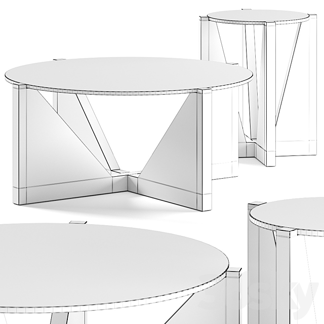 Crate and Barrel Miro Coffee Tables 3DSMax File - thumbnail 3