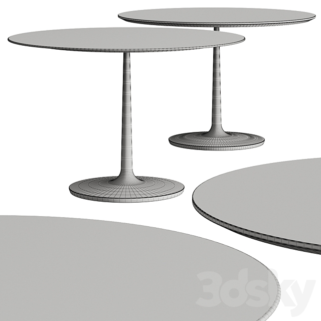 Crate and Barrel Nero Dining Table 3DS Max Model - thumbnail 2