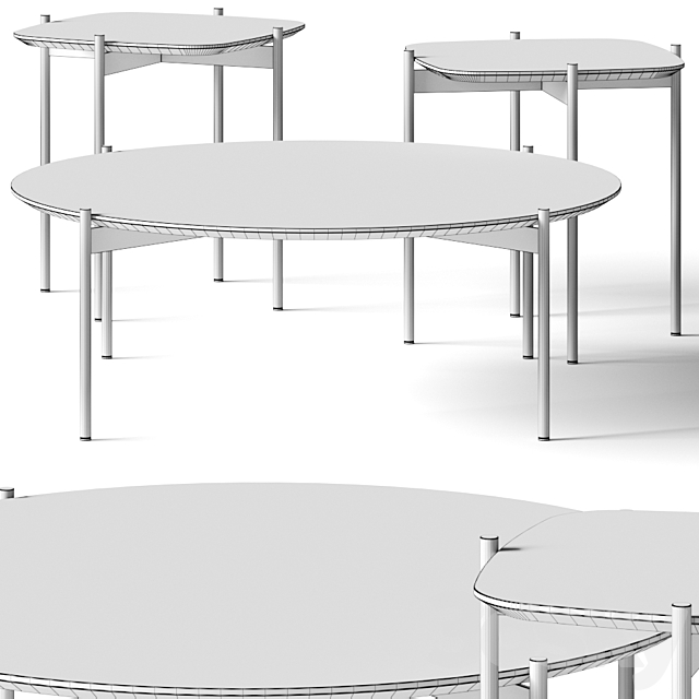 Cts Salotti Selfy Coffee Tables 3DS Max Model - thumbnail 2