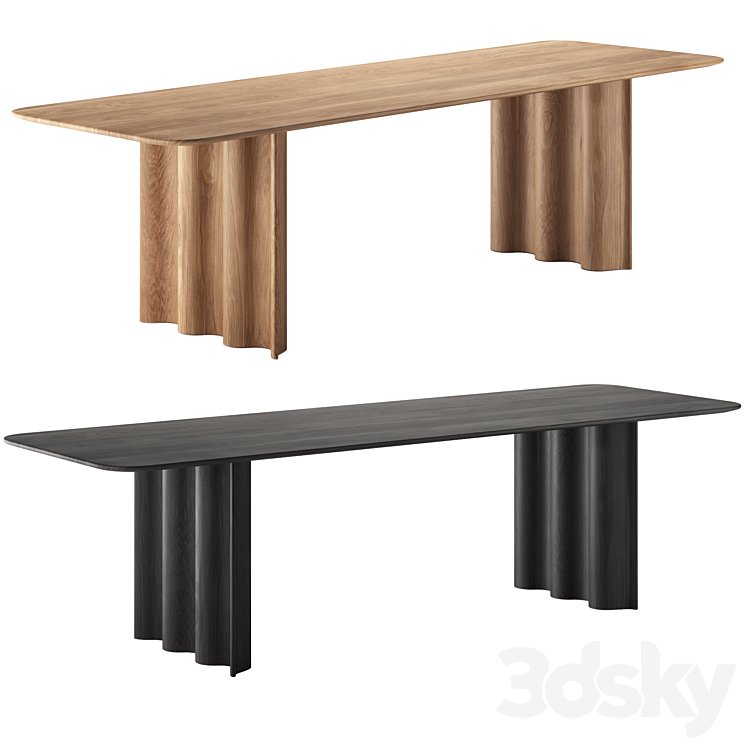 CURTAIN | Rectangular table by ZEITRAUM 3DS Max Model - thumbnail 3