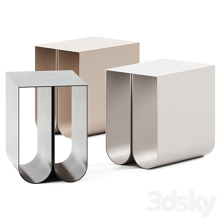 Curved Coffee Table by Kristina Dam Studio \/ Coffee Table 3DS Max Model - thumbnail 3