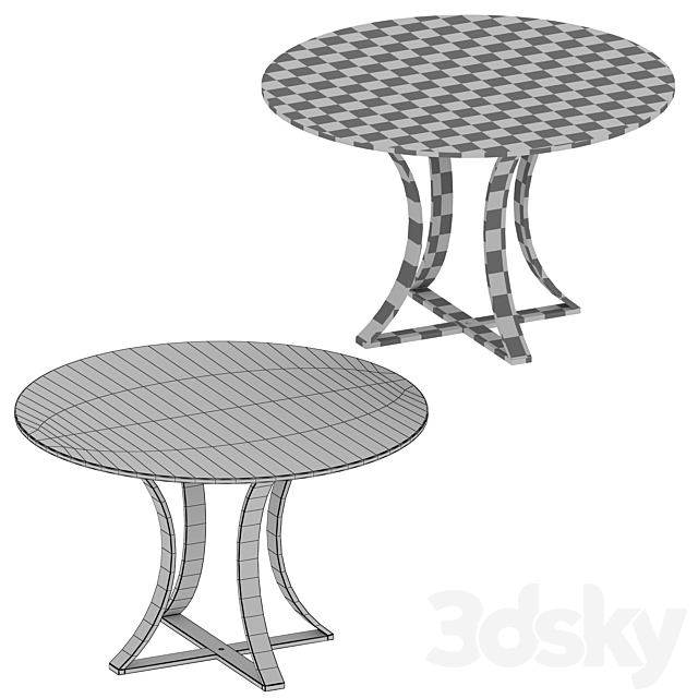 Damen 48 “White Marble Top Dining Table (Crate and Barrel) 3DSMax File - thumbnail 7