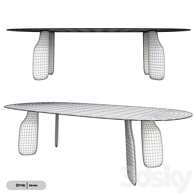 Dante Bavaresk Oval Table 3DSMax File - thumbnail 2