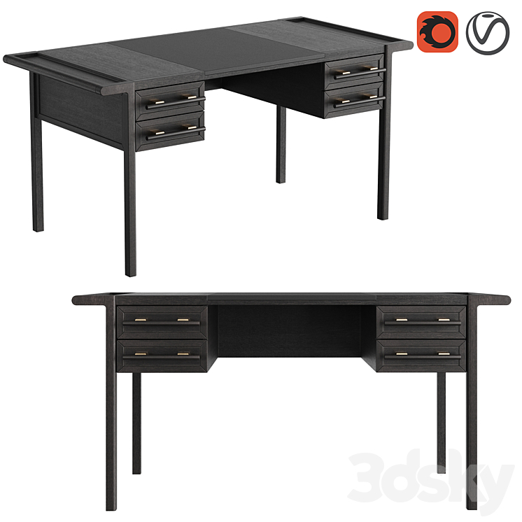 Dantone Home Contempo Desk 3DS Max Model - thumbnail 1