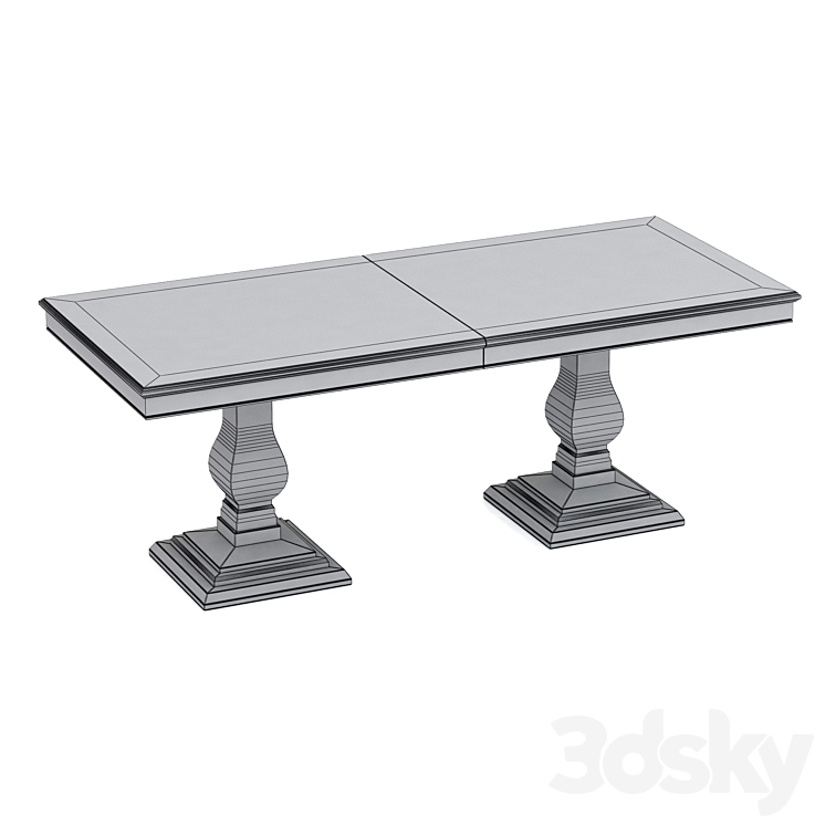 Dantone Home Rectangular folding dining table 3DS Max - thumbnail 2