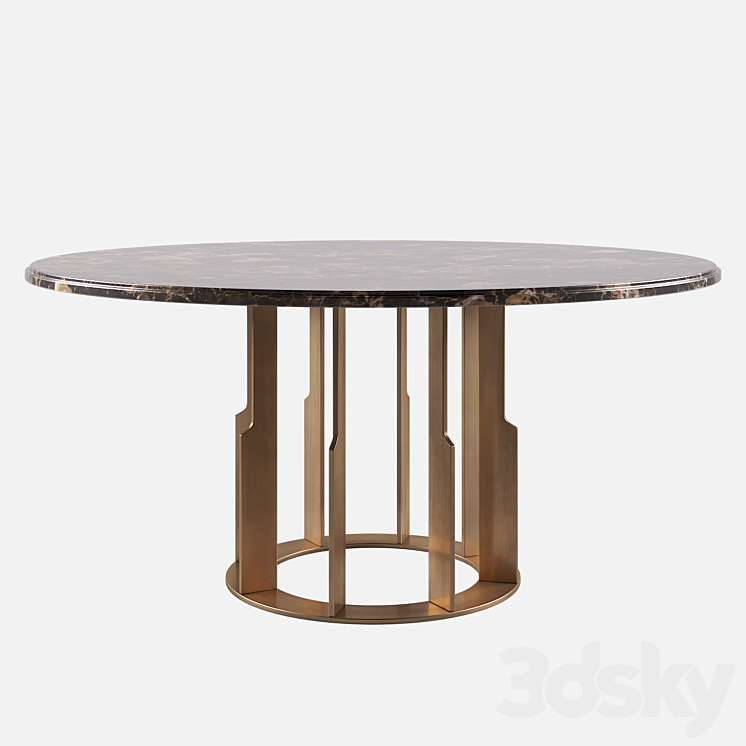 Daytona aston dining table 3DS Max Model - thumbnail 1