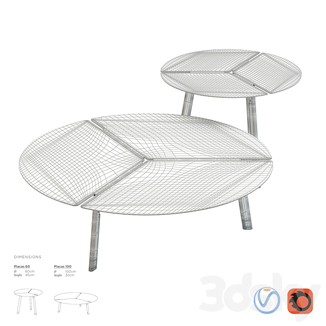 De Castelli Placas Side Table 3DS Max Model - thumbnail 2