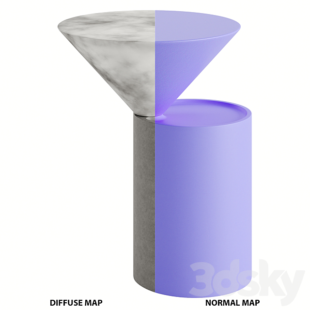 DE LA ESPADA LAUREL SIDE TABLE IN MARBLE 3DS Max Model - thumbnail 6