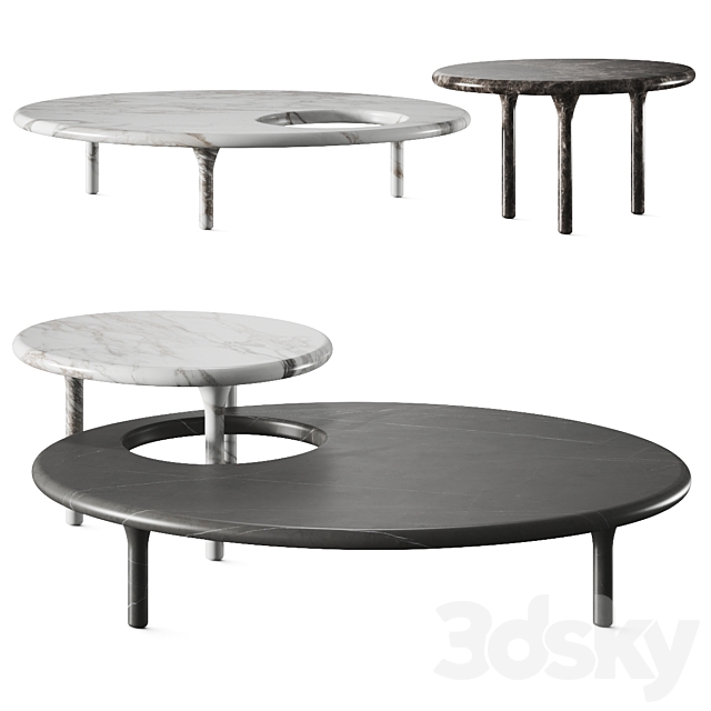 De Padova Honore Marble Coffee Tables 3ds Max - thumbnail 1