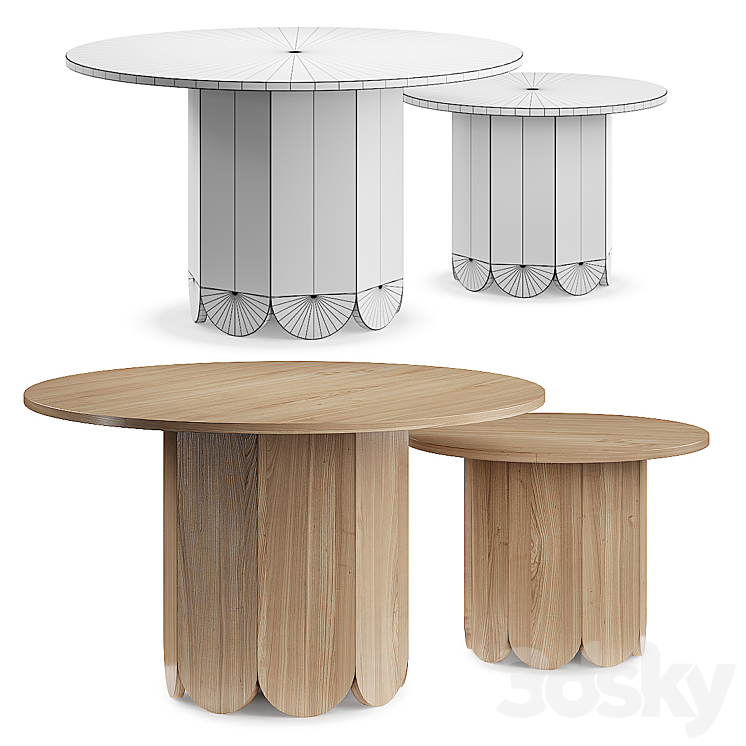 Designer coffee table Chelsea Coffee Table 3DS Max Model - thumbnail 2