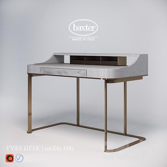 Desk baxter Yves desk 3DSMax File - thumbnail 2