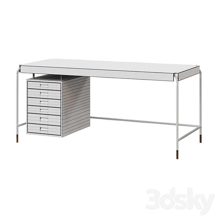 Desk CARL HANSEN AJ52 SOCIETY TABLE BUREAU 3DS Max - thumbnail 2