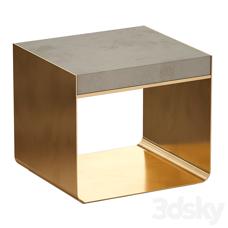 Dexter Concrete Top End Table (Crate and Barrel) 3DS Max - thumbnail 2