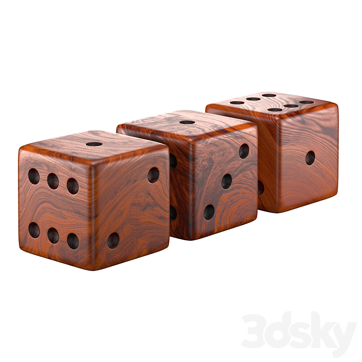 Dice side table 3DS Max - thumbnail 2