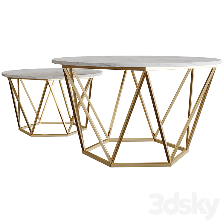 Diemer coffee table Coffee table 3DS Max Model - thumbnail 1