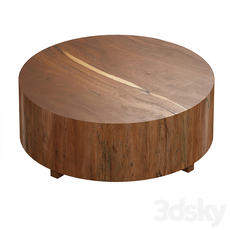 Dillon Natural Yukas Round Wood Coffee Table (Crate and Barrel) 3DS Max - thumbnail 1