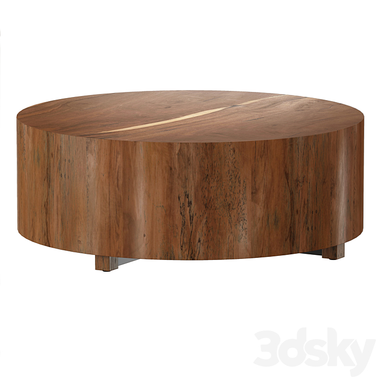 Dillon Natural Yukas Round Wood Coffee Table (Crate and Barrel) 3DS Max - thumbnail 2