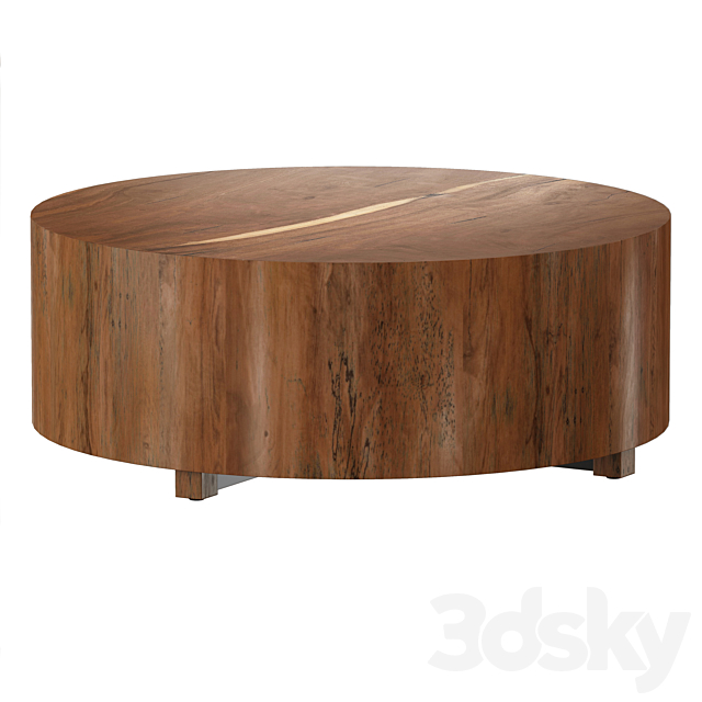 Dillon Natural Yukas Round Wood Coffee Table (Crate and Barrel) 3DSMax File - thumbnail 2