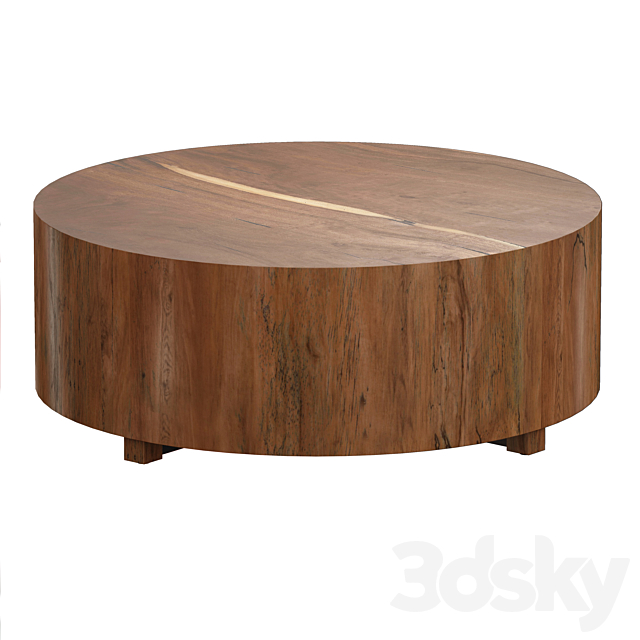 Dillon Natural Yukas Round Wood Coffee Table (Crate and Barrel) 3DSMax File - thumbnail 3