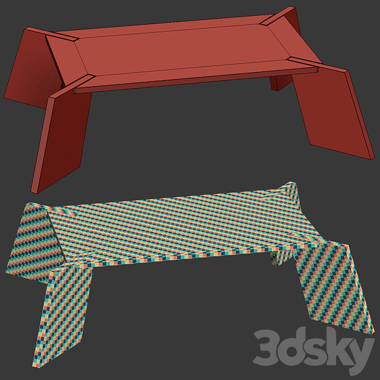 Dingo restaurant modern table \/ Wooden restaurant table 3DS Max Model - thumbnail 2