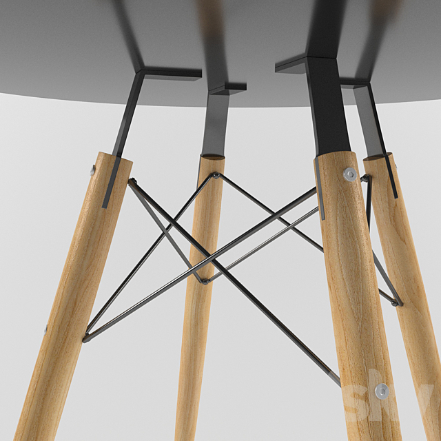 Dining and coffee tables Eiffel 3DS Max Model - thumbnail 2