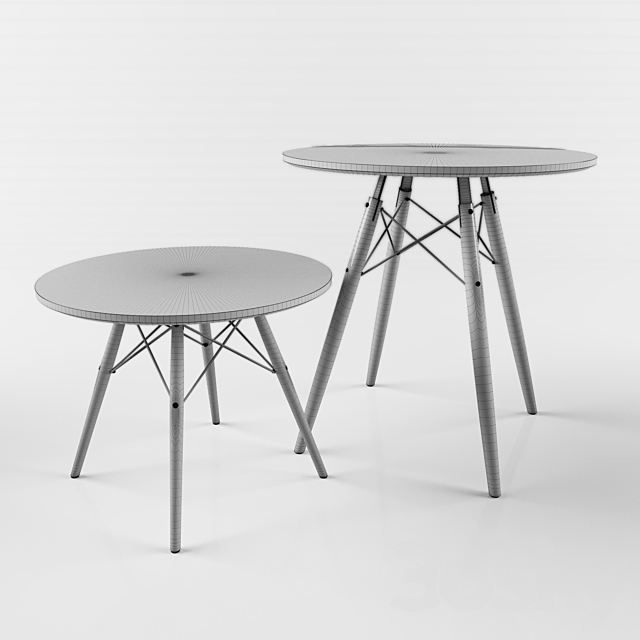 Dining and coffee tables Eiffel 3DS Max Model - thumbnail 3