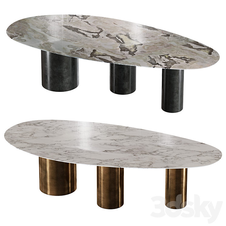 Dining Table Baxter Lagos 3DS Max Model - thumbnail 2