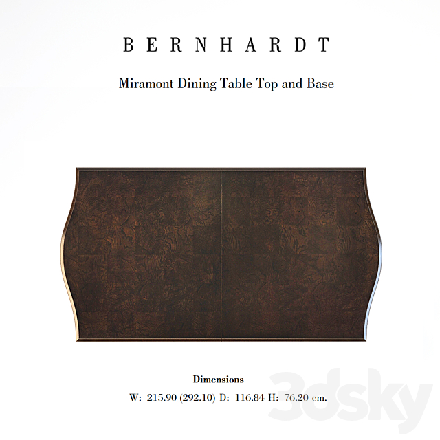 dining table Bernhardt Miramont 3DS Max Model - thumbnail 2