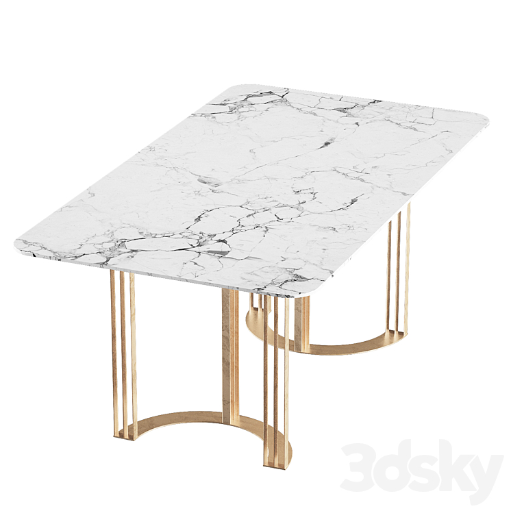 dining table Boston cazarina 3DS Max Model - thumbnail 2