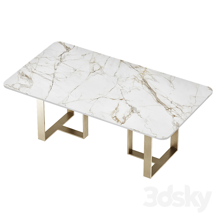 dining table carey wooden kors 3DS Max - thumbnail 2