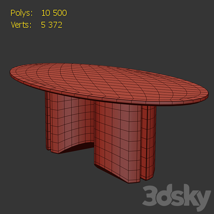 Dining table (DAVID \/ NICOLAS 2) 3DS Max Model - thumbnail 2