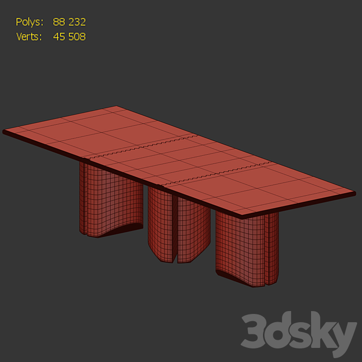 Dining table (DAVID \/ NICOLAS 3) 3DS Max Model - thumbnail 2