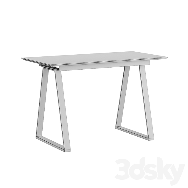 Dining table Detroit folding 120-160 * 80 beige 3DSMax File - thumbnail 2