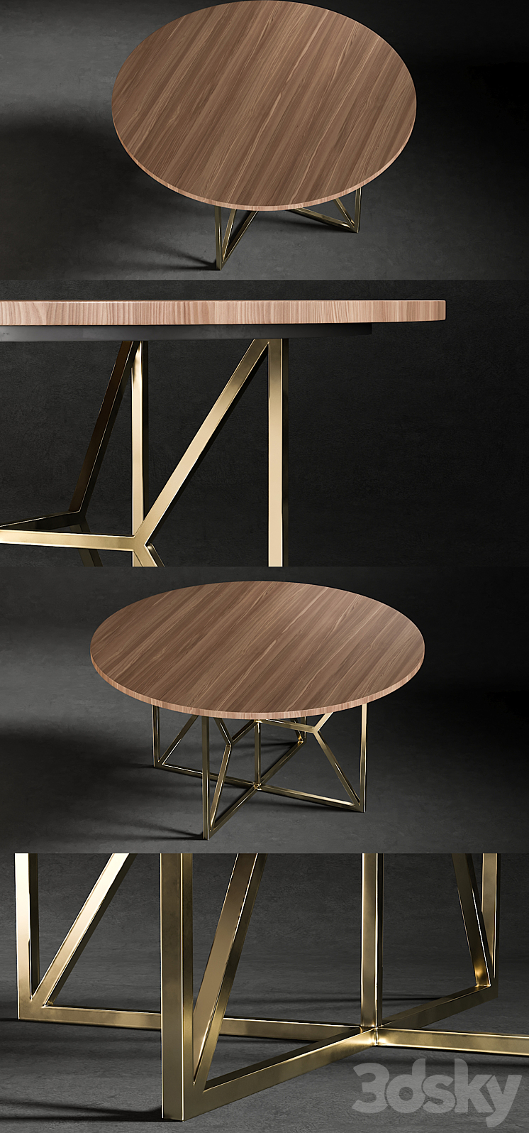 Dining Table Hayes Acacia 3DS Max - thumbnail 2