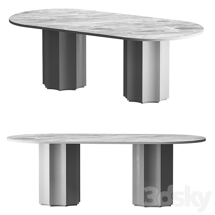 dining table Lunar mia casa 3DS Max Model - thumbnail 1