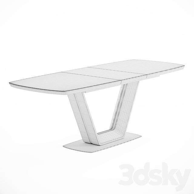 Dining table Monroe. extendable (160 + 40 cm) 3DSMax File - thumbnail 3