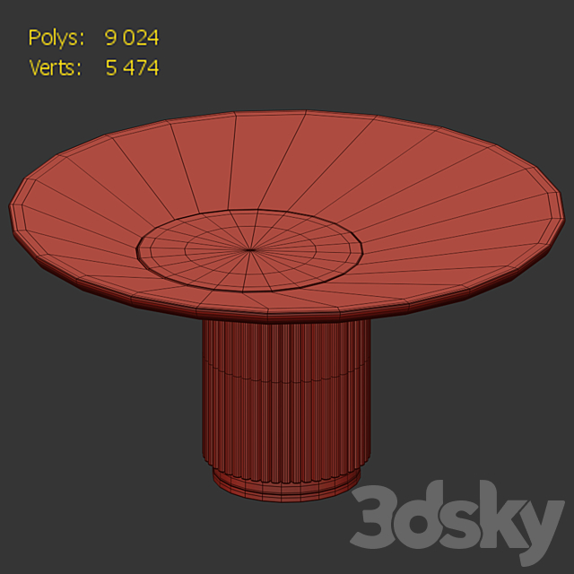 Dining table Mulligan 3DS Max Model - thumbnail 2