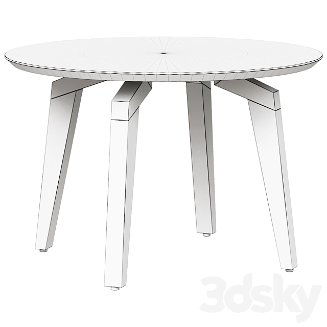 Dining table Oscar Round 3ds Max - thumbnail 2