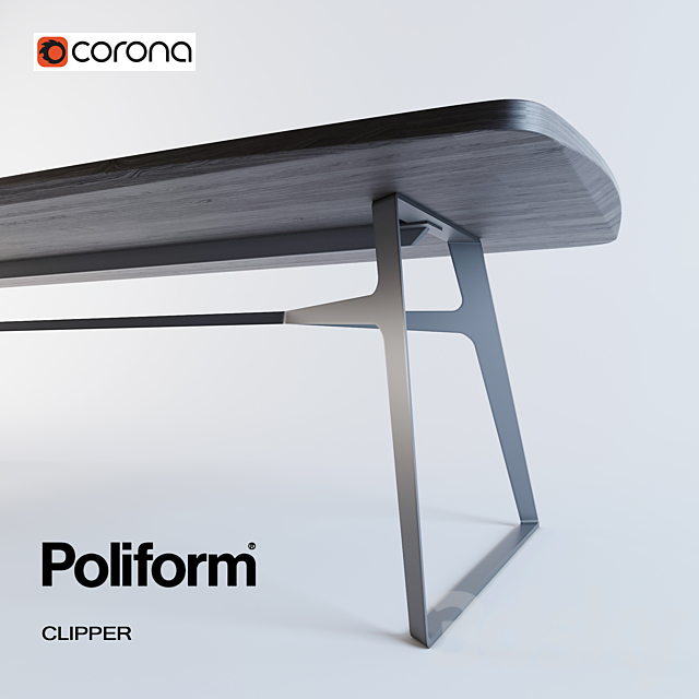 dining table Poliform Clipper 3DSMax File - thumbnail 2