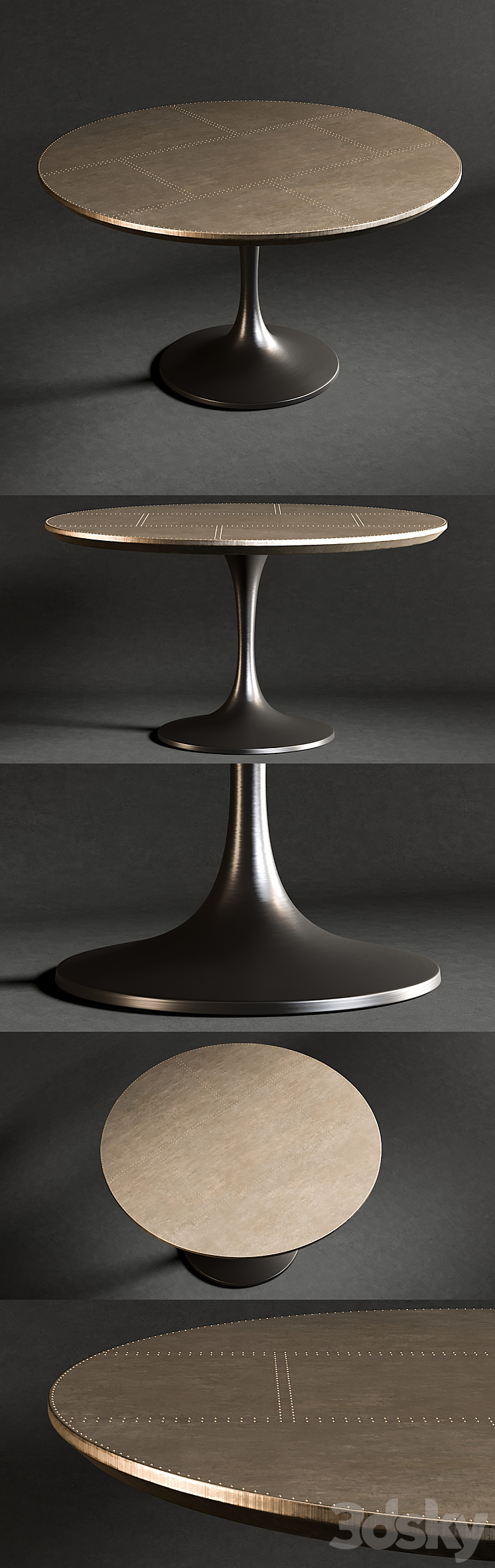 Dining Table Powell Tulip 3DS Max - thumbnail 2