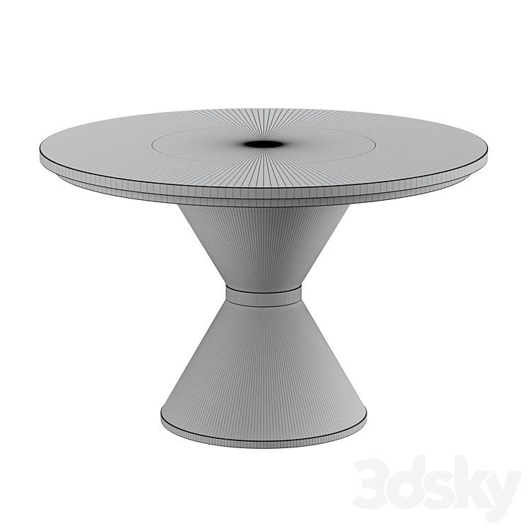 DINING TABLE ROUND ARTIFICIAL MARBLE \/ BLACK METAL 3DS Max Model - thumbnail 2