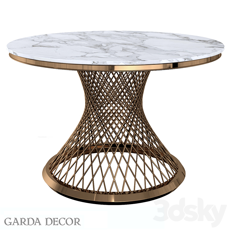 Dining Table Round Artificial Marble \/ GOLD 76AR-DT805 Garda Decor 3DS Max - thumbnail 1