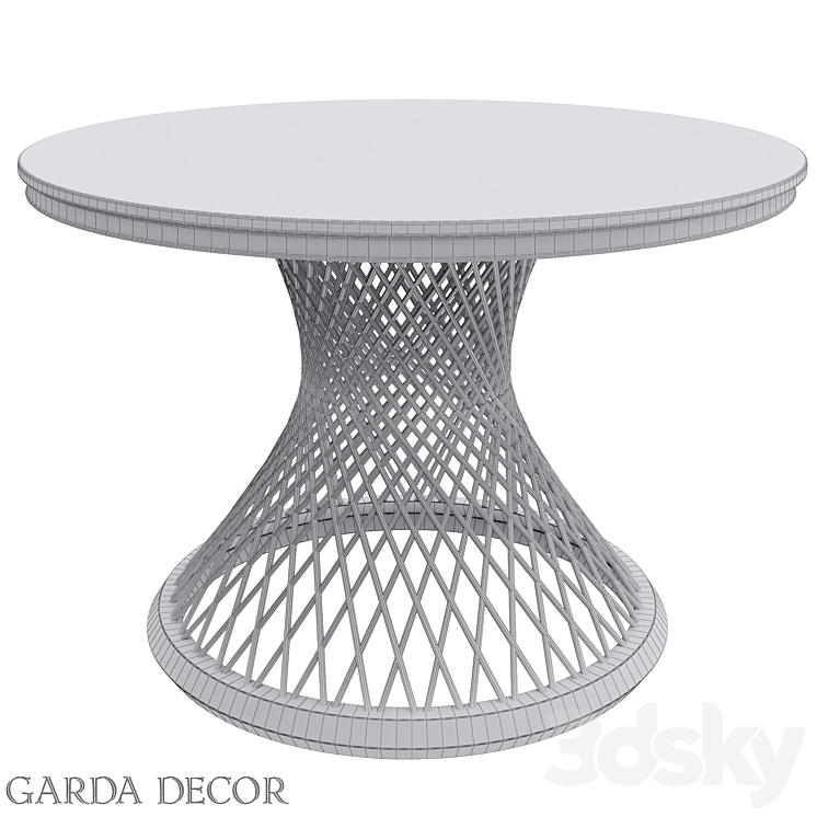 Dining Table Round Artificial Marble \/ GOLD 76AR-DT805 Garda Decor 3DS Max - thumbnail 2